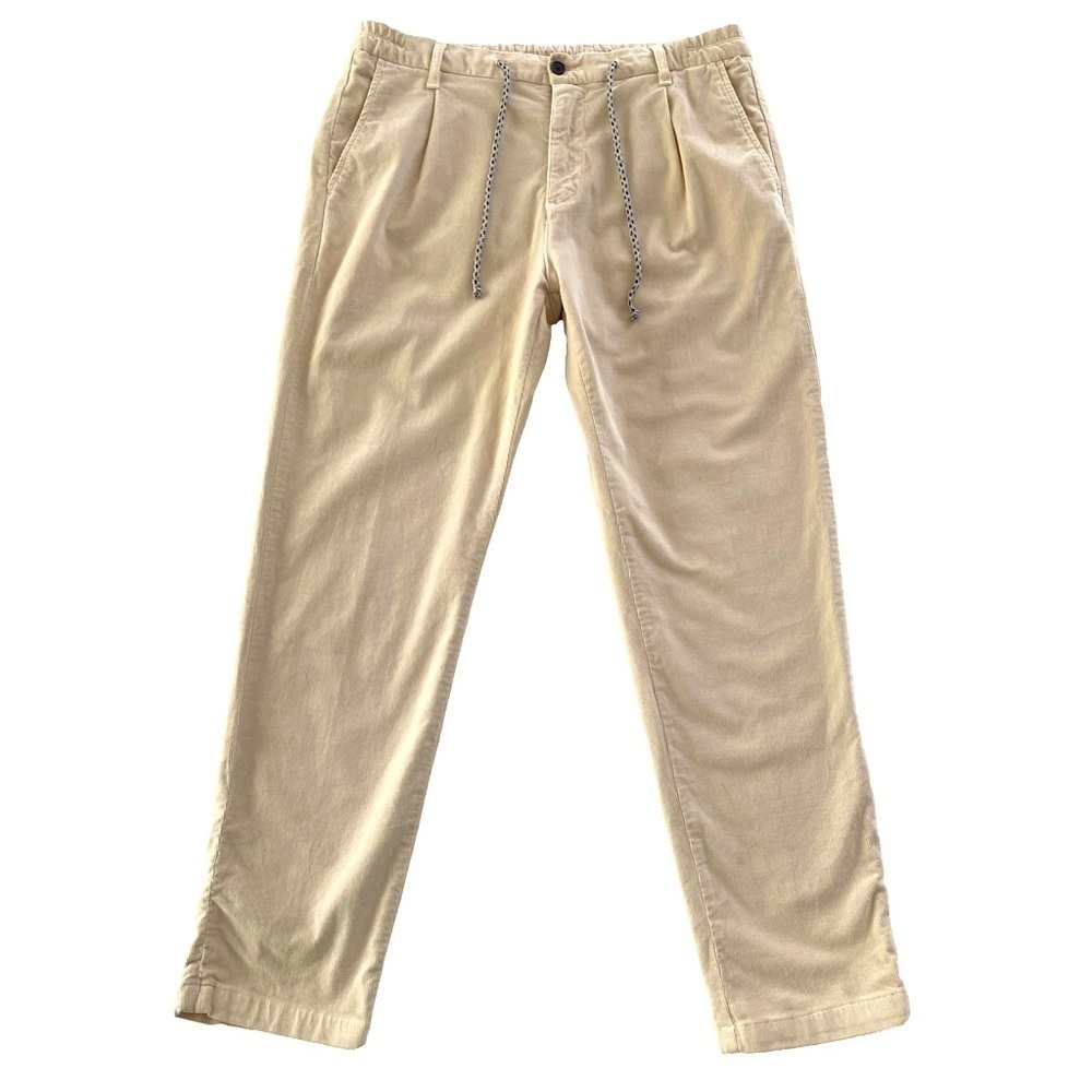 HOMME COUTURE PARIS Daniele Alessandrini White Corduroy Pleated Pants.48(32US)